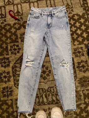 Old Navy Light Blue Distressed Boyfriend Jeans